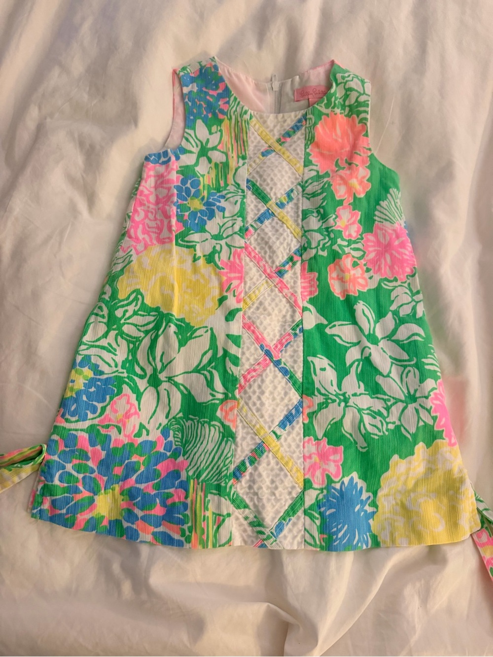 Lilly Pulitzer Girls Floral Shift Dress in Green, Pink, Yellow, Blue